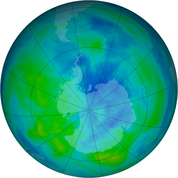 Antarctic ozone map for 28 March 2003